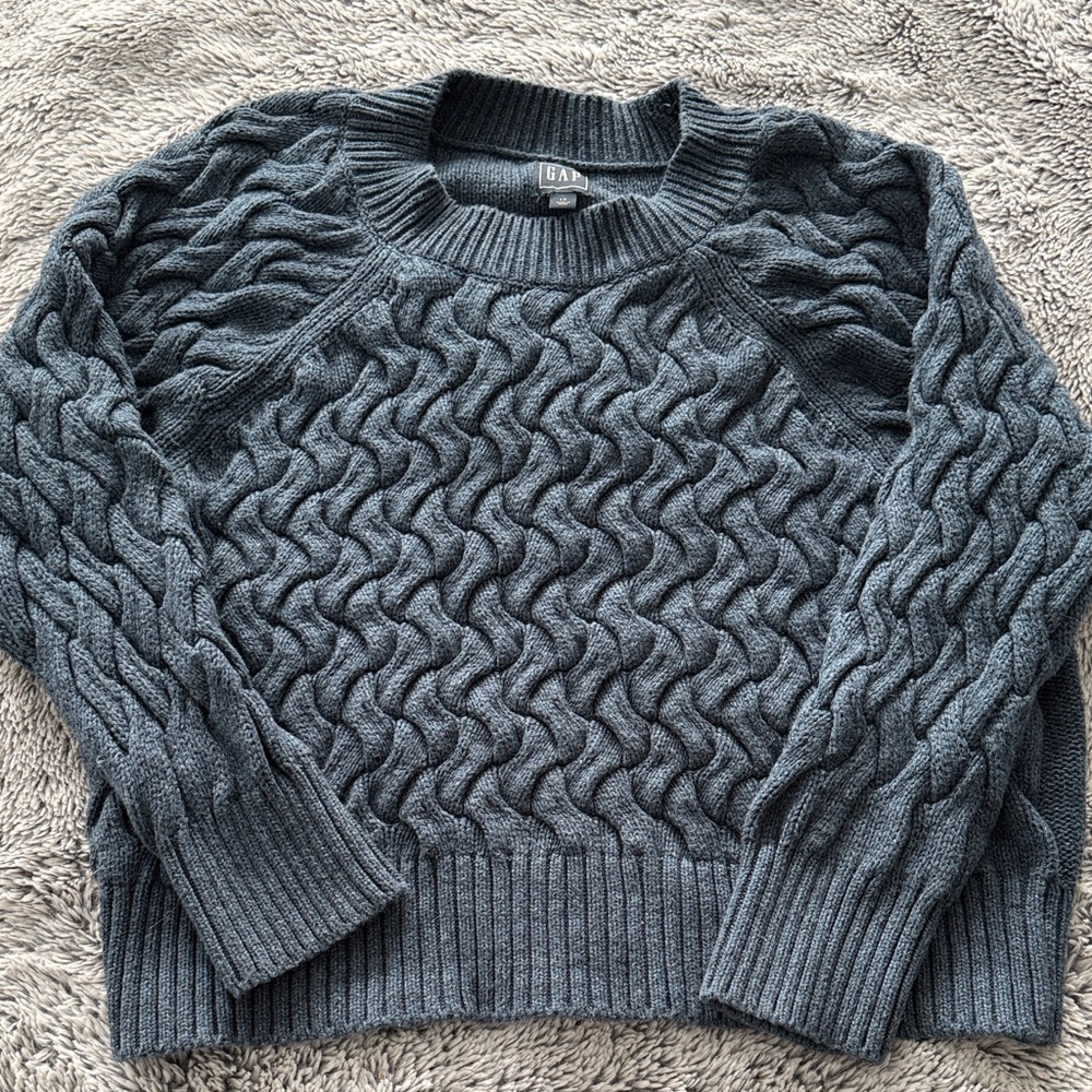 GAP Textured Knit Sweater in Navy Blue